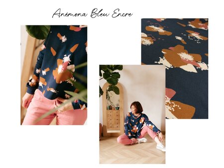 Eglantine & Zoé - Anémona Inktblauw SWEAT OEKO-TEX
