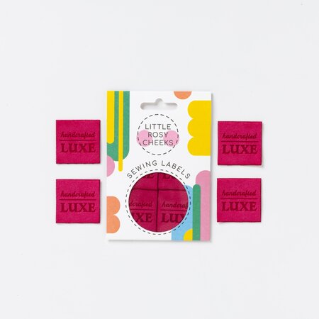 Little Rosy Cheeks - Handcrafted Luxe Fuchsia Velvet - labels