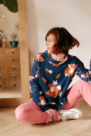 Eglantine & Zoé - Anémona Inktblauw SWEAT OEKO-TEX