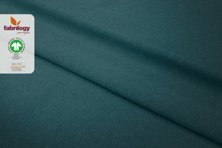 COUPON 45 CM Fabrilogy - Petrol Katoen Fleece GOTS