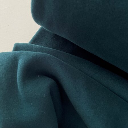 COUPON 45 CM Fabrilogy - Petrol Katoen Fleece GOTS