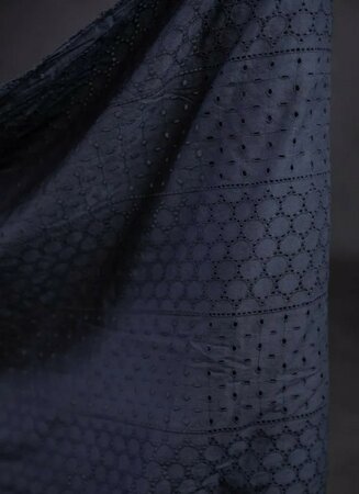 Merchant & Mills - Navy Eyelet Indian Cotton
