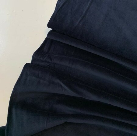 COUPON 25 CM C. Pauli - Navy Blue Nicky Velours GOTS