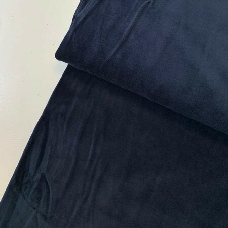 COUPON 25 CM C. Pauli - Navy Blue Nicky Velours GOTS