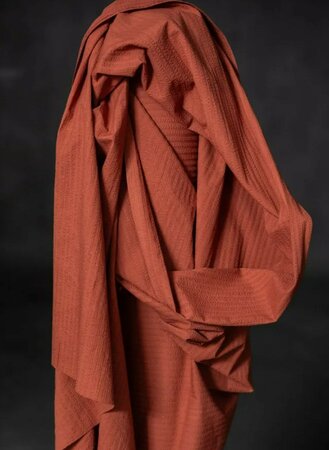 Merchant & Mills - Pomegranate Seersucker Stripe Indian Cotton 