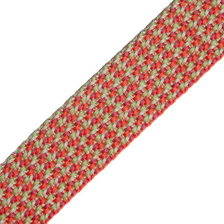 COUPON 140 CM Tassenband Herringbone Ivory - Peach - Fuchsia - Lime Green 40mm 
