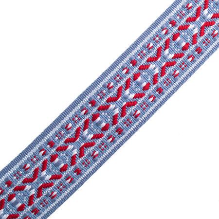 Sierband Fantasy Woven Blue Jeans - Off White - Red - Blue - 35mm