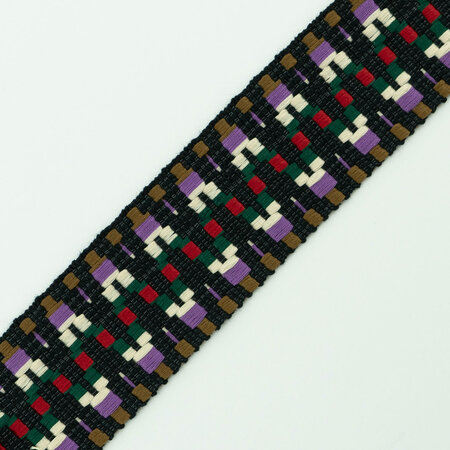 Tassenband Aztec Black - Echay - White - Purple - Green - Red 40mm