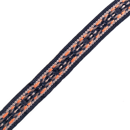 Sierband Fantasy Woven Navy - Ecru - Salmon - Sand 15mm