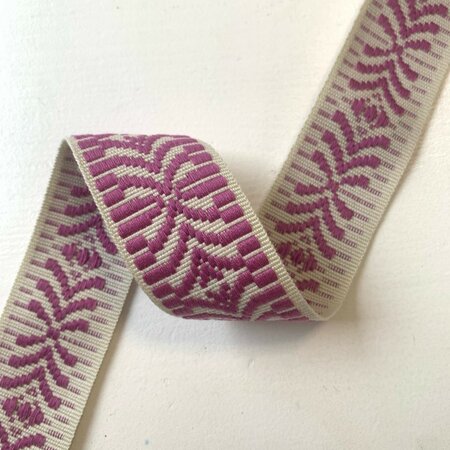 Tassenband Ribbon Arch Thick Ivory & Pale Purple 40mm 