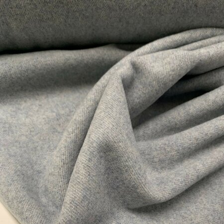 DEADSTOCK Grey Ice Blue Mantelstof WOL