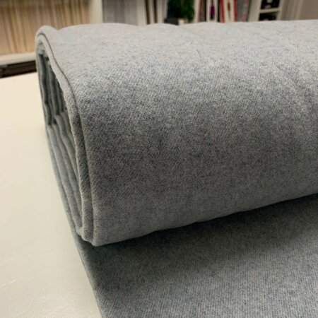 DEADSTOCK Grey Ice Blue Mantelstof WOL