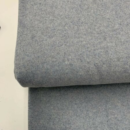 DEADSTOCK Grey Ice Blue Mantelstof WOL