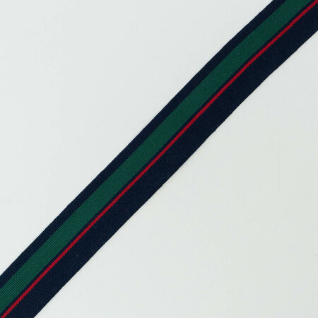 Sierband Dark Blue - Green - Red 25mm