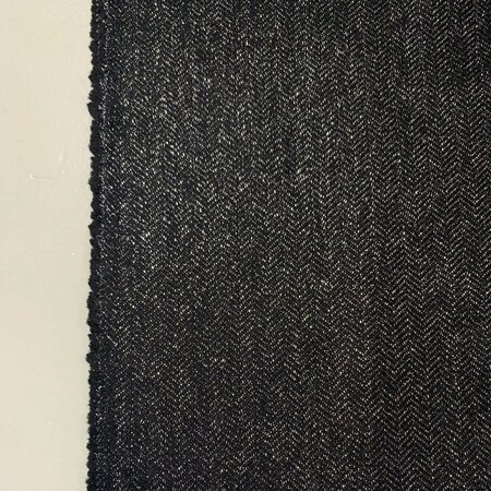 DEADSTOCK Sparkling Black Herringbone WOOL 