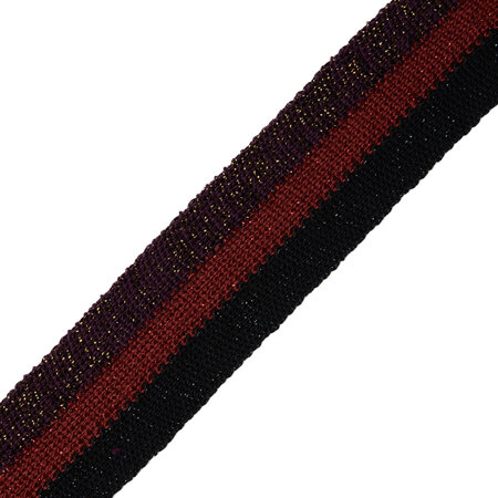 Sierband Knitted Aubergine - Brown Lurex 30mm 