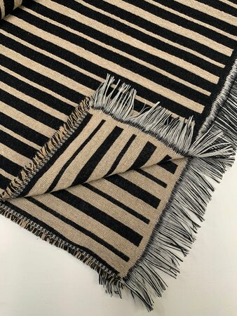 DEADSTOCK Cream Black JACQUARD WOOL PANEEL