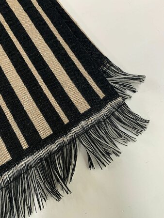 DEADSTOCK Cream Black JACQUARD WOOL PANEEL