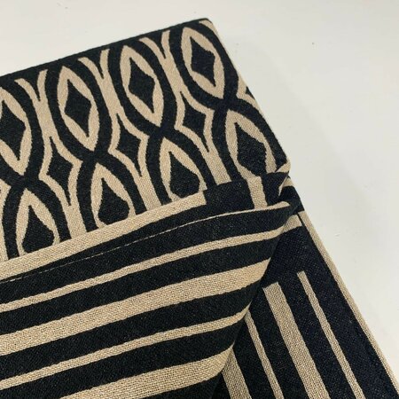 KNEUSJE 110 X 145 CM DEADSTOCK Cream Black JACQUARD WOOL PANEEL