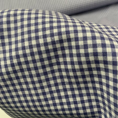 COUPON 215cm Verhees - Yarn Dyed CHECK Lavender - POPLIN KATOEN