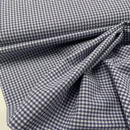 COUPON 215cm Verhees - Yarn Dyed CHECK Lavender - POPLIN KATOEN