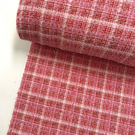COUPON 130cm DEADSTOCK Chanel Looked Pink BOUCLE TWEED
