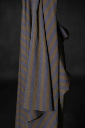 Merchant & Mills - Leafy Plum Stripes Organic Cotton/Linen