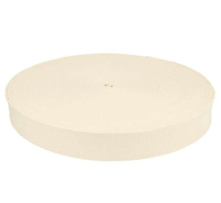 COUPON 150 CM Créme Keperband tassenband extra stevig 32mm
