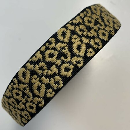 Sierband Leopard Black & Gold - 30mm 