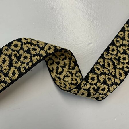 Sierband Leopard Black & Gold - 30mm 