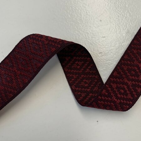 Sierband Rhombus Bordeaux & Cherry Red - 25mm