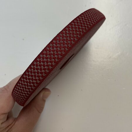 Sierband Carreaux Red - 18mm