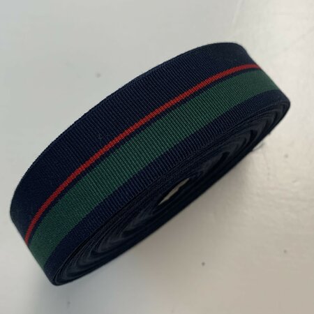 Sierband Dark Blue - Green - Red 25mm