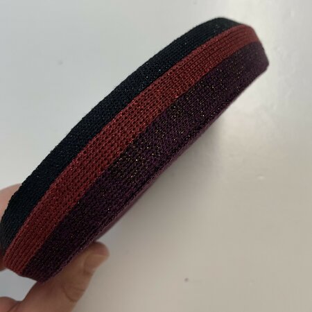 Sierband Knitted Aubergine - Brown Lurex 30mm 