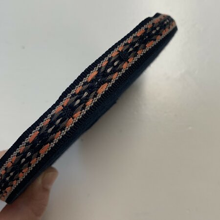 Sierband Fantasy Woven Navy - Ecru - Salmon - Sand 15mm