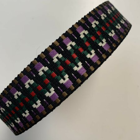 Tassenband Aztec Black - Echay - White - Purple - Green - Red 40mm