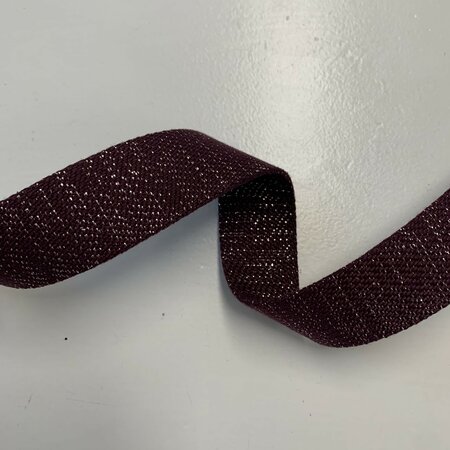 Tassenband BURGUNDY - SILVER LUREX 30mm
