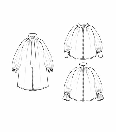 Cousette - Violette Blouse Dress - papier patroon