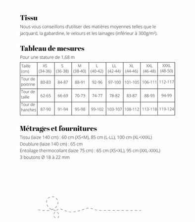 Cousette - Mouchette Gilet - papier patroon