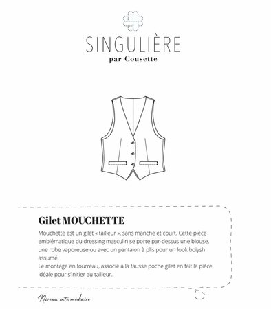 Cousette - Mouchette Gilet - papier patroon