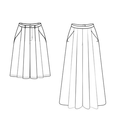 Cousette - Devinette Pantalon Skirt Culotte - papier patroon