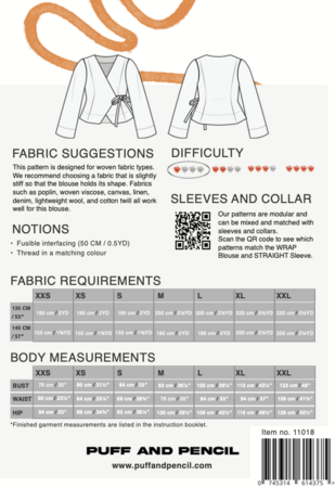 Puff and Pencil - Wrap Blouse x Straight Sleeve