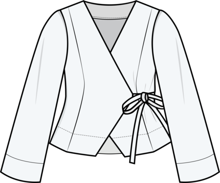 Puff and Pencil - Wrap Blouse x Straight Sleeve