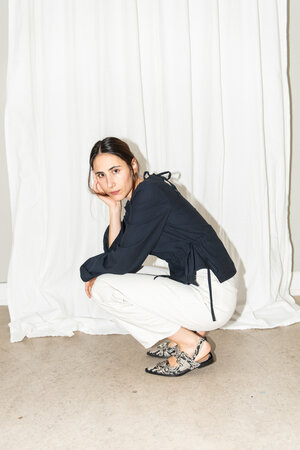 Puff and Pencil - Tie Waist Blouse x Cone Sleeve