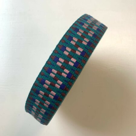 COUPON 80 CM Tassenband Aztec Dark Petrol, Bordeaux, Dark Blue, Dark Pink 40mm