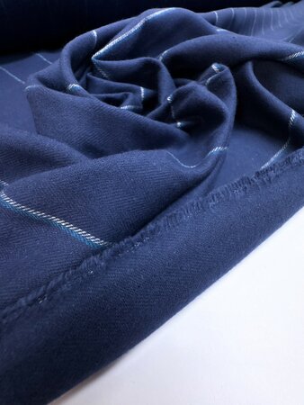 DEADSTOCK Blue Stripes COTTON FLANEL