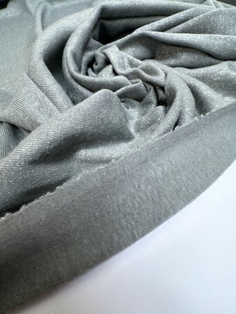 DEADSTOCK - Silver Lurex  - COTTON JERSEY