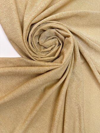 DEADSTOCK - Golden Beige Lurex  - Knitted Viscose  