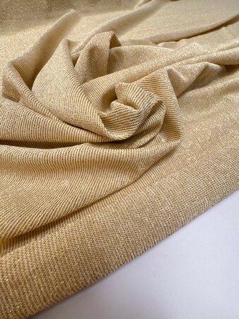 DEADSTOCK - Golden Beige Lurex  - Knitted Viscose  