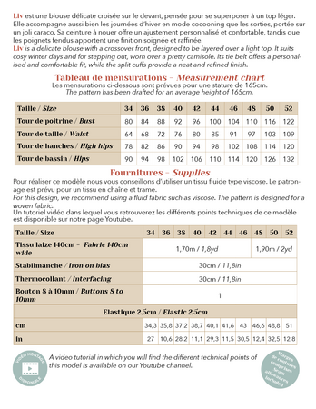 Lise Tailor - Liv Blouse - Papier Patroon 